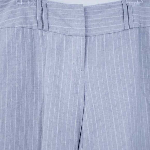 Cato Linen Blend Pants Stripe Gray White 10P Petite Summer Pants Wide Leg - Picture 3 of 7